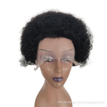 Wholesale wigs 100% human hair 10a Indian hair 13*1 Afro kinky curly lace front wig For Black Women